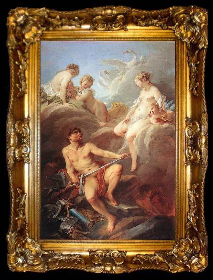 framed  Francois Boucher Venus Demanding Arms from Vulcan for Aeneas, ta009-2